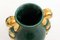 Kleine Mid-Century Vase in Amphorenform aus Grünem & Goldfarbenem Steingut von Poët Laval, Frankreich, 1950er 6