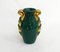 Small Mid-Century Amphora Form Vase in Green & Gold Earthenware by Poët Laval, France, 1950s 1