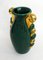 Petit Vase Mid-Century en Forme d'Amphore en Faïence Verte et Dorée par Poët Laval, France, 1950s 8