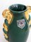 Kleine Mid-Century Vase in Amphorenform aus Grünem & Goldfarbenem Steingut von Poët Laval, Frankreich, 1950er 7