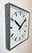 Large Industrial Square Wall Clock in Grey from Pragotron, 1970s 3