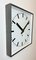 Large Industrial Square Wall Clock in Grey from Pragotron, 1970s, Image 3