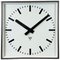 Large Industrial Square Wall Clock in Grey from Pragotron, 1970s 1