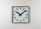 Large Industrial Square Wall Clock in Grey from Pragotron, 1970s 2