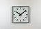Large Industrial Square Wall Clock in Grey from Pragotron, 1970s, Image 2