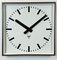 Large Industrial Square Wall Clock in Grey from Pragotron, 1970s 7