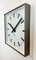 Large Industrial Square Wall Clock in Grey from Pragotron, 1970s 5