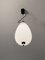 Ovoid Pendant in White Opalin Glass and Brown Wood by Goffredo Reggiani, 1960 6