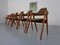 Chaises Compass en Teck par Kai Kristiansen pour Sva Mobler, 1960s, Set de 6 6