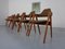 Compass Chairs in Teak by Kai Kristiansen for Sva Mobler, 1960s, Set of 6 6