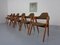 Compass Chairs in Teak by Kai Kristiansen for Sva Mobler, 1960s, Set of 6 2