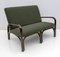 Grüne italienische Art Deco Boucle Armlehnstühle & kleines Sofa, 1930er, 3er Set 3