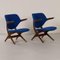 Blue Pelican Armchairs by Louis van Teeffelen for Webe, 1960s, Set of 2 5