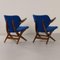 Fauteuils Pélican Bleus par Louis Van Teeffelen pour Webe, 1960s, Set de 2 4