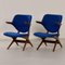 Blue Pelican Armchairs by Louis van Teeffelen for Webe, 1960s, Set of 2 3