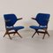 Blue Pelican Armchairs by Louis van Teeffelen for Webe, 1960s, Set of 2 11