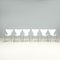 Sillas de comedor blancas serie 3107 atribuidas a Arne Jacobsen para Fritz Hansen, 2015. Juego de 6, Imagen 2