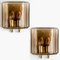 Smoked Glass Wall Lights attributed to Glashütte Limburg, 1960s, Set of 2 3