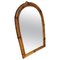 Italian French Riviera Bamboo & Rattan Bohemian Arched Wall Mirror, 1960s, Image 1