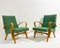 Mid-Century Modern Armchairs in Green Upholstery, Former Czechoslovakia, 1950s, Set of 2, Image 2