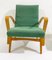 Mid-Century Modern Armchairs in Green Upholstery, Former Czechoslovakia, 1950s, Set of 2 5