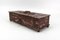 Antique Swiss Black Forest Dark Brown Carved Wood Glove Box, Ca. 1900s 2