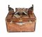 Baúl de equipaje vintage de cuero, Imagen 2