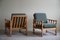 Lounge Chairs in Oak & Green Bouclé in the style of Henning Kjærnulf, 1960s, Set of 2 5