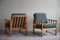 Lounge Chairs in Oak & Green Bouclé in the style of Henning Kjærnulf, 1960s, Set of 2, Image 5