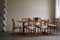 Sedie da pranzo moderne in quercia e bouclé di Henning Kjærnulf, Danimarca, anni '60, set di 10, Immagine 3