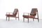 Danish Teak and Leather Armchairs by Grete Jalk for France & Søn, Set of 2 1