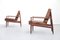 Danish Teak and Leather Armchairs by Grete Jalk for France & Søn, Set of 2 5