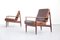 Danish Teak and Leather Armchairs by Grete Jalk for France & Søn, Set of 2 4