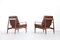 Danish Teak and Leather Armchairs by Grete Jalk for France & Søn, Set of 2 13