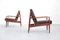 Danish Teak and Leather Armchairs by Grete Jalk for France & Søn, Set of 2 3