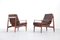 Danish Teak and Leather Armchairs by Grete Jalk for France & Søn, Set of 2 15