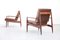 Danish Teak and Leather Armchairs by Grete Jalk for France & Søn, Set of 2 6