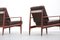 Danish Teak and Leather Armchairs by Grete Jalk for France & Søn, Set of 2 17