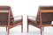 Danish Teak and Leather Armchairs by Grete Jalk for France & Søn, Set of 2 10