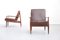 Danish Teak and Leather Armchairs by Grete Jalk for France & Søn, Set of 2 9