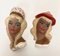 Vintage Ceramic Wall Masks of Young Women, 1960s, Set of 2 2
