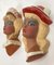 Masques Muraux Vintage en Céramique pour Jeunes Femmes, 1960s, Set de 2 3