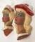 Vintage Ceramic Wall Masks of Young Women, 1960s, Set of 2 3