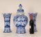 Jarrón Chinoiserie Baluster vintage y jarrones Beaker de Royal Delft, años 70. Juego de 3, Imagen 7