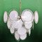 White Discs Chandelier in Murano Glass attributed to Gino Vistosi for Vistosi, 1970s 2