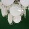Lámpara de araña de discos blancos de cristal de Murano atribuida a Gino Vistosi para Vistosi, años 70, Imagen 8