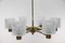 Mid-Century Modern Brass and Crystal Glass 6-Armed Sputnik Lamp, Austria, 1960s 3