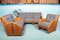 Mid-Century Wicker and Cane Sofa and Lounge Chairs Set, Set of 3 30