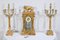 19th Century Empire 3-Piece Marble and Bronze Chimney Trim, Set of 3 1