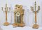 19th Century Empire 3-Piece Marble and Bronze Chimney Trim, Set of 3 3